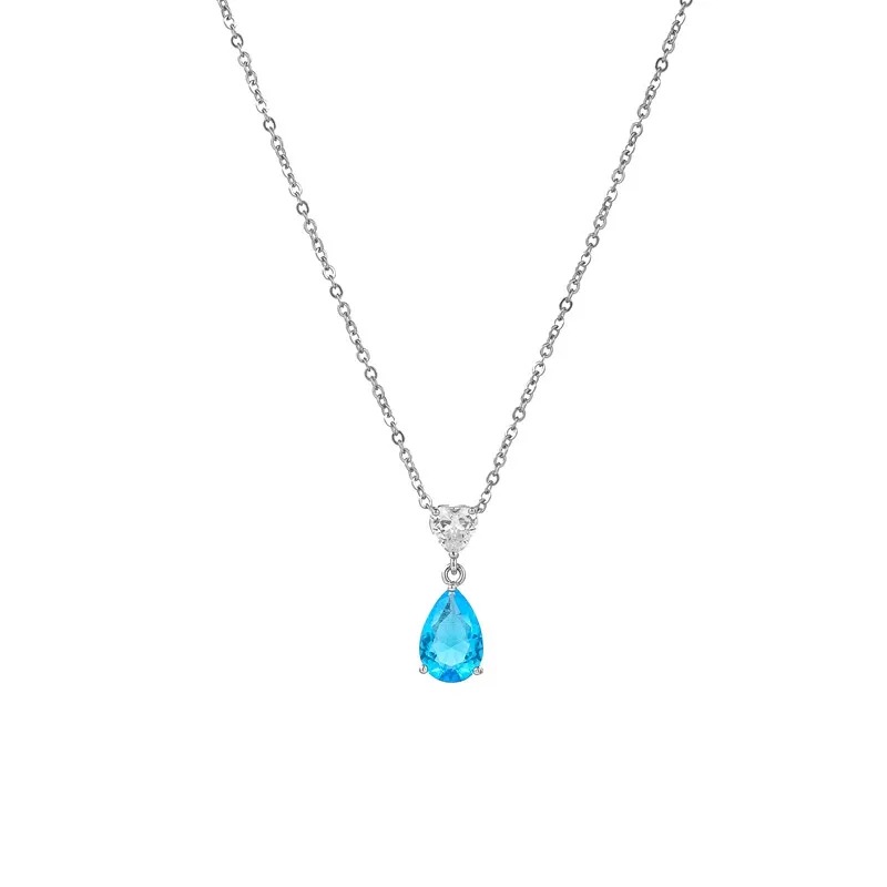 Waterdrop Heart-shaped Cubic Zirconia Pendant Necklace - Montreal Local Stock